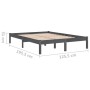 Estructura de cama doble pequeña madera maciza gris 120x190 cm de vidaXL, Camas y somieres - Ref: Foro24-809989, Precio: 96,5...