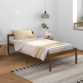 Elderly bed solid honey brown pine wood 100x200 cm by vidaXL, Beds and slatted bases - Ref: Foro24-810607, Price: 86,64 €, Di...