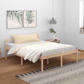 Cama para personas mayores madera maciza de pino 150x200 cm de vidaXL, Camas y somieres - Ref: Foro24-810619, Precio: 89,99 €...