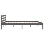 Solid gray pine wood bed frame 140x200 cm by vidaXL, Beds and slatted bases - Ref: Foro24-810432, Price: 123,99 €, Discount: %