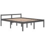 Bed for seniors solid gray pine wood 160x200 cm by vidaXL, Beds and slatted bases - Ref: Foro24-810626, Price: 117,99 €, Disc...