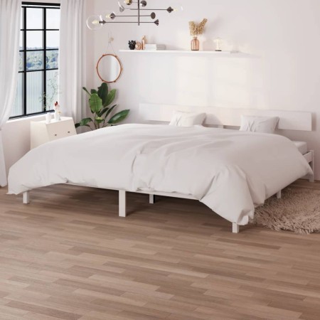 Estructura de cama madera maciza blanco Super King 180x200 cm de vidaXL, Camas y somieres - Ref: Foro24-810163, Precio: 121,5...