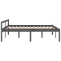 Bed for seniors solid gray pine wood 160x200 cm by vidaXL, Beds and slatted bases - Ref: Foro24-810626, Price: 117,99 €, Disc...