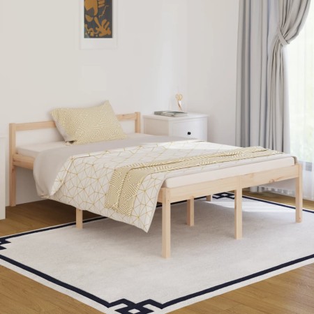 Cama para personas mayores madera maciza de pino 140x190 cm de vidaXL, Camas y somieres - Ref: Foro24-810594, Precio: 120,47 ...