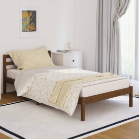 Estructura cama madera maciza de pino marrón miel 100x200 cm de vidaXL, Camas y somieres - Ref: Foro24-810423, Precio: 89,99 ...