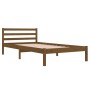 Estructura cama madera maciza de pino marrón miel 100x200 cm de vidaXL, Camas y somieres - Ref: Foro24-810423, Precio: 89,88 ...