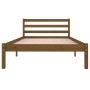 Honey brown solid pine wood bed frame 100x200 cm by vidaXL, Beds and slatted bases - Ref: Foro24-810423, Price: 89,99 €, Disc...