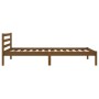 Honey brown solid pine wood bed frame 100x200 cm by vidaXL, Beds and slatted bases - Ref: Foro24-810423, Price: 89,99 €, Disc...