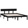 Black solid wood bed frame 120x190 cm by vidaXL, Beds and slatted bases - Ref: Foro24-810121, Price: 102,11 €, Discount: %