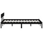 Black solid wood bed frame 120x190 cm by vidaXL, Beds and slatted bases - Ref: Foro24-810121, Price: 102,11 €, Discount: %