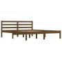 Honey brown solid pine wood bed frame 150x200 cm by vidaXL, Beds and slatted bases - Ref: Foro24-810438, Price: 110,46 €, Dis...