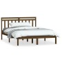 Honey brown solid pine wood bed frame 120x200 cm by vidaXL, Beds and slatted bases - Ref: Foro24-3100587, Price: 130,98 €, Di...