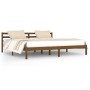 Estructura de cama madera maciza de pino marrón miel 200x200 cm de vidaXL, Camas y somieres - Ref: Foro24-810453, Precio: 114...