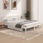 Estructura de cama madera maciza de pino blanco 150x200 cm de vidaXL, Camas y somieres - Ref: Foro24-810436, Precio: 99,40 €,...