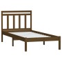 Honey brown solid pine wood bed frame 100x200 cm by vidaXL, Beds and slatted bases - Ref: Foro24-3100582, Price: 106,99 €, Di...