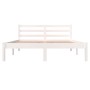 Estructura de cama madera maciza de pino blanco 135x190 cm de vidaXL, Camas y somieres - Ref: Foro24-810406, Precio: 96,63 €,...