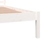 Solid white pine wood bed frame 135x190 cm by vidaXL, Beds and slatted bases - Ref: Foro24-810406, Price: 96,63 €, Discount: %