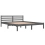 Solid gray pine wood bed frame 160x200 cm by vidaXL, Beds and slatted bases - Ref: Foro24-810442, Price: 111,82 €, Discount: %