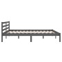 Solid gray pine wood bed frame 160x200 cm by vidaXL, Beds and slatted bases - Ref: Foro24-810442, Price: 111,82 €, Discount: %