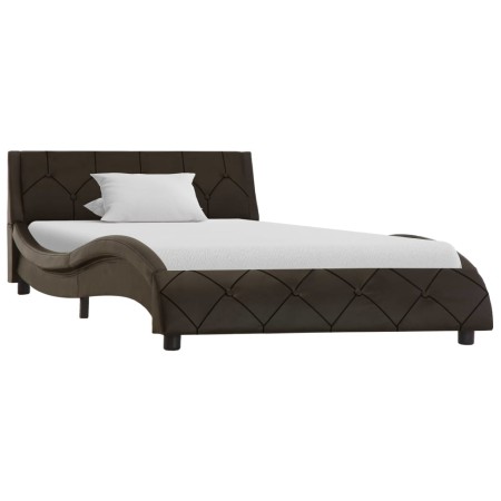 Gray synthetic leather bed frame 100x200 cm by vidaXL, Beds and slatted bases - Ref: Foro24-285655, Price: 179,99 €, Discount: %