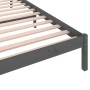 Solid gray pine wood bed frame 100x200 cm by vidaXL, Beds and slatted bases - Ref: Foro24-810422, Price: 83,99 €, Discount: %