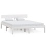 Estructura de cama madera maciza de pino blanco 135x190 cm de vidaXL, Camas y somieres - Ref: Foro24-810123, Precio: 107,99 €...