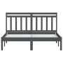 Solid gray pine wood bed frame 140x200 cm by vidaXL, Beds and slatted bases - Ref: Foro24-3100591, Price: 128,99 €, Discount: %