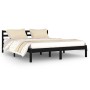 Estructura de cama madera maciza de pino negro 160x200 cm de vidaXL, Camas y somieres - Ref: Foro24-810444, Precio: 117,41 €,...