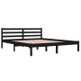 Estructura de cama madera maciza de pino negro 160x200 cm de vidaXL, Camas y somieres - Ref: Foro24-810444, Precio: 117,41 €,...