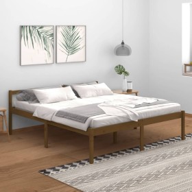 Elderly bed solid honey brown pine wood 180x200 cm by vidaXL, Beds and slatted bases - Ref: Foro24-810632, Price: 83,99 €, Di...