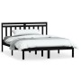 Estructura de cama de madera maciza de pino negro 140x190 cm de vidaXL, Camas y somieres - Ref: Foro24-3100573, Precio: 154,9...