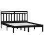 Solid black pine wood bed frame 140x190 cm by vidaXL, Beds and slatted bases - Ref: Foro24-3100573, Price: 154,94 €, Discount: %