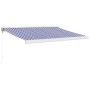 Toldo retráctil aluminio y tela azul y blanco 3x2,5 m de vidaXL, Toldos - Ref: Foro24-3154521, Precio: 427,09 €, Descuento: %