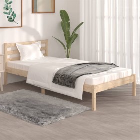 Estructura de cama madera maciza de pino 90x190 cm de vidaXL, Camas y somieres - Ref: Foro24-810395, Precio: 65,09 €, Descuen...