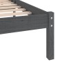 Estructura de cama madera maciza gris doble 135x190 cm de vidaXL, Camas y somieres - Ref: Foro24-809994, Precio: 95,99 €, Des...