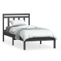 Estructura de cama madera maciza de pino gris 90x200 cm de vidaXL, Camas y somieres - Ref: Foro24-3100576, Precio: 91,23 €, D...