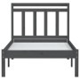 Solid gray pine wood bed frame 90x200 cm by vidaXL, Beds and slatted bases - Ref: Foro24-3100576, Price: 91,99 €, Discount: %