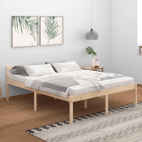 Bed for seniors solid pine wood 160x200 cm by vidaXL, Beds and slatted bases - Ref: Foro24-810624, Price: 91,63 €, Discount: %