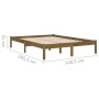 Honigbraunes Doppelbettgestell aus Massivholz, 135 x 190 cm von vidaXL, Betten und Lattenroste - Ref: Foro24-809995, Preis: 9...