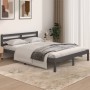 Estructura de cama madera maciza de pino gris 140x190 cm de vidaXL, Camas y somieres - Ref: Foro24-810412, Precio: 122,99 €, ...