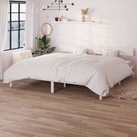 Estructura de cama madera maciza de pino blanco 200x200 cm de vidaXL, Camas y somieres - Ref: Foro24-810168, Precio: 92,63 €,...