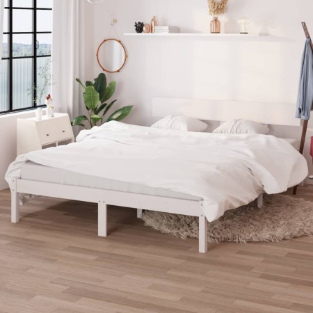 Estructura de cama madera maciza de pino 120x200 cm de vidaXL, Camas y somieres - Ref: Foro24-810143, Precio: 93,59 €, Descue...