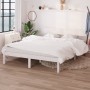 Estructura de cama doble pequeña madera maciza blanca 120x190cm de vidaXL, Camas y somieres - Ref: Foro24-810118, Precio: 101...