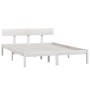 Estructura de cama de madera maciza de pino blanco 140x190 cm de vidaXL, Camas y somieres - Ref: Foro24-810128, Precio: 98,88...