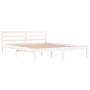 Estructura de cama madera maciza de pino blanco 160x200 cm de vidaXL, Camas y somieres - Ref: Foro24-810441, Precio: 103,39 €...