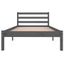 Solid gray pine wood bed frame 90x200 cm by vidaXL, Beds and slatted bases - Ref: Foro24-810417, Price: 75,26 €, Discount: %