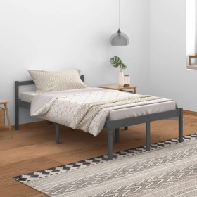 Bed for seniors solid gray pine wood 120x200 cm by vidaXL, Beds and slatted bases - Ref: Foro24-810611, Price: 127,04 €, Disc...