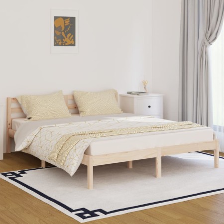 Solid pine wood bed frame 160x200 cm by vidaXL, Beds and slatted bases - Ref: Foro24-810440, Price: 103,83 €, Discount: %