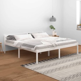 Bed for seniors solid white pine wood 200x200 cm by vidaXL, Beds and slatted bases - Ref: Foro24-810635, Price: 150,99 €, Dis...