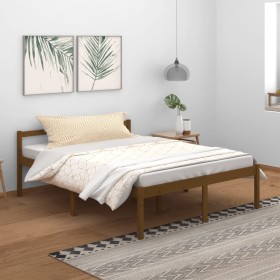 Elderly bed solid honey brown pine wood 150x200 cm by vidaXL, Beds and slatted bases - Ref: Foro24-810622, Price: 121,99 €, D...